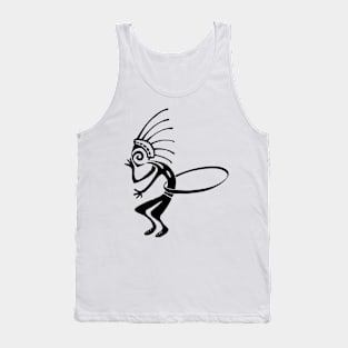 Kokopelli hula hoop black Tank Top